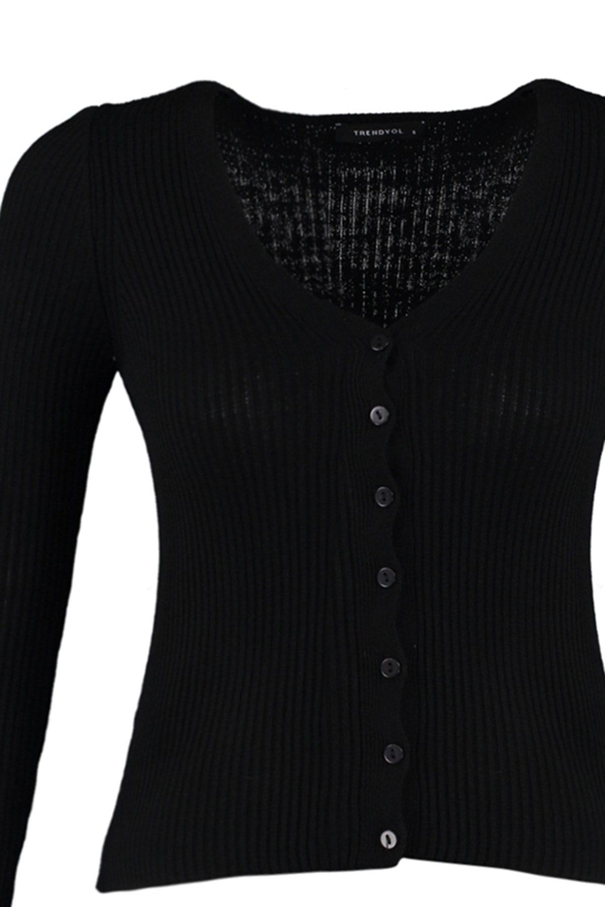 Trendyolmilla  Siyah Basic V Yaka Triko Hırka Triko Hırka TWOAW23HI0019 - Görsel 7