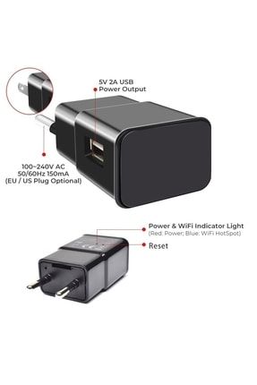 Usb Şarj Aleti Kamera 1080p Wifi Mini Ip Kamera Kablosuz Taşınabilir Kamera USB ADAPTÖR KAMERA