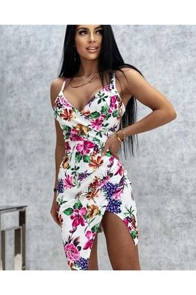 Kadın Çiçekli Elbise R4005