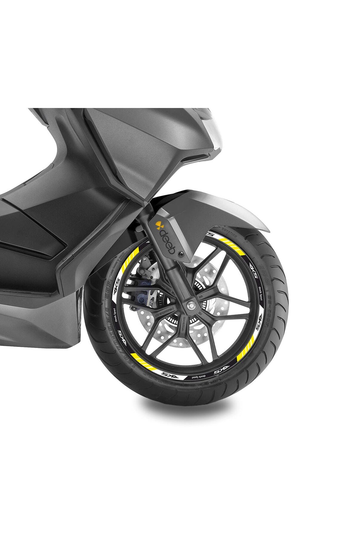 Deeb Rks Sport Reflektif Jant Şeridi Sarı Beyaz Gri Uyumlu