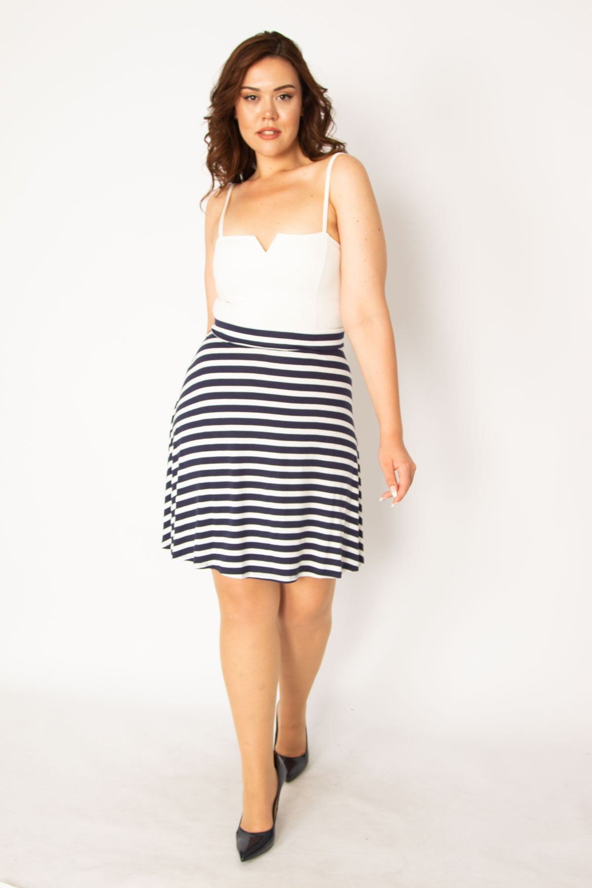 Striped skirt deals plus size