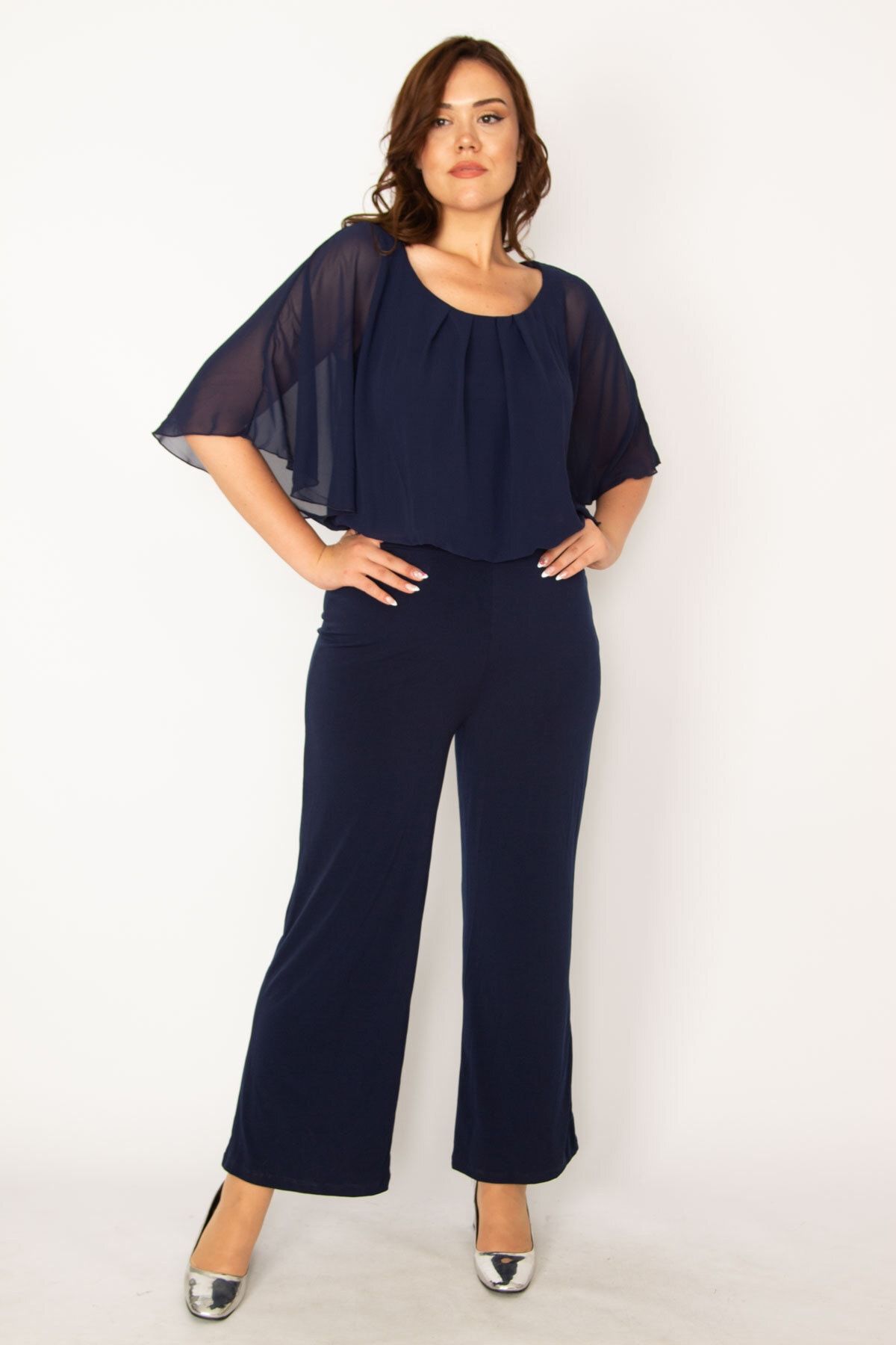 Şans Große Größen in Jumpsuit Dunkelblau Regular Fit Fast ausverkauft
