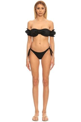 Sparkle Bağlamalı Siyah Simli Kumaş Bikini TYC00405034846
