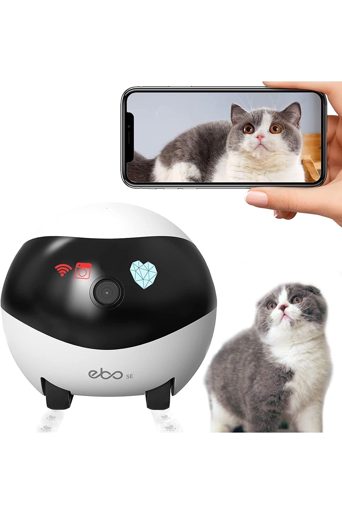 Enabot Ebo Se Hareketli Ev 1080p Dome Cam Güvenlik Kamerası, Gece Görüşlü