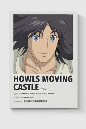 Howl's Moving Castle Studio Ghibli Anime Info Card Bilgi Kartı Minimalist Poster DUOFG201051