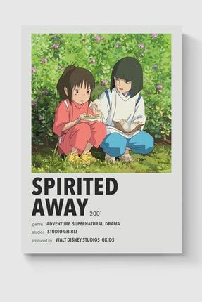 Spirited Away Studio Ghibli Anime Info Card Bilgi Kartı Minimalist Poster DUOFG201019