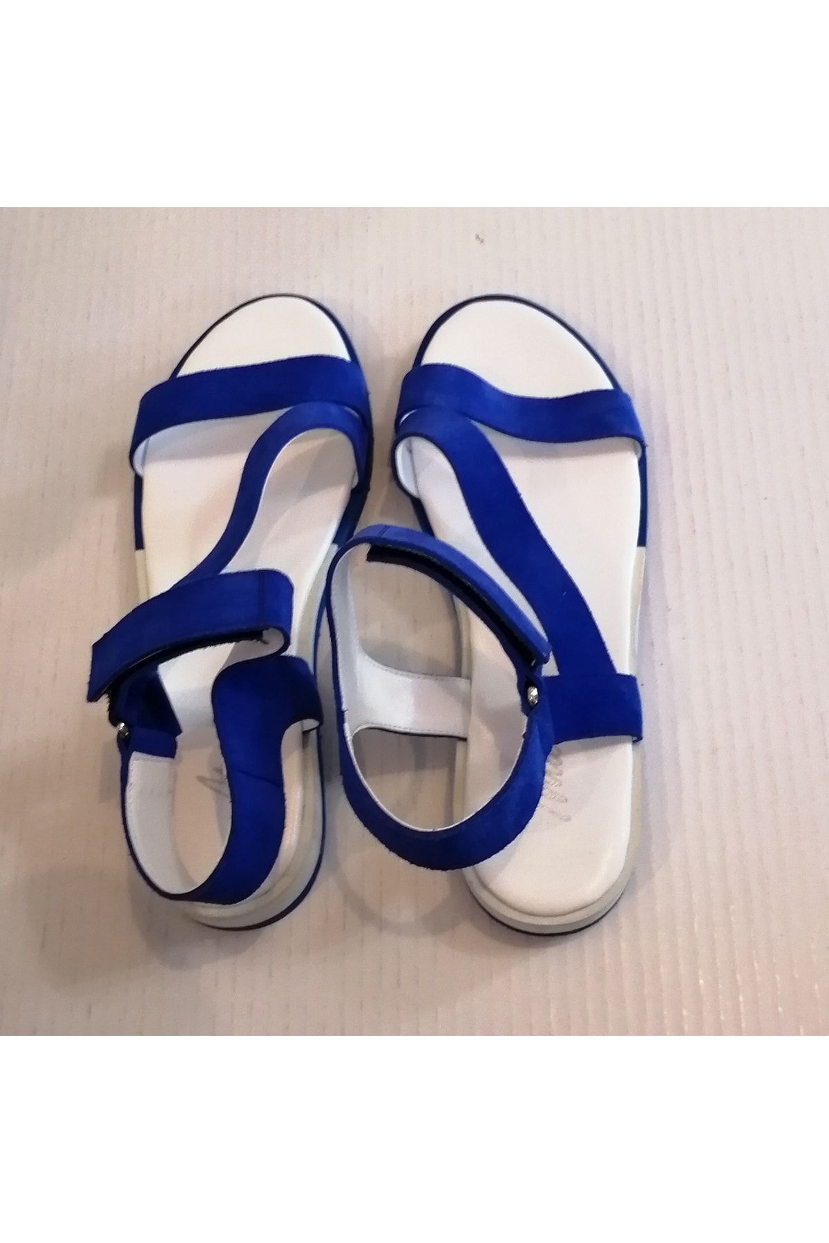 صندل زنانه آبی Matraş | 5572071 اورجینال - تصویر 4