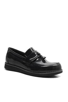 Çocuk Siyah Rugan Loafer Klasik Ayakkabı ab284