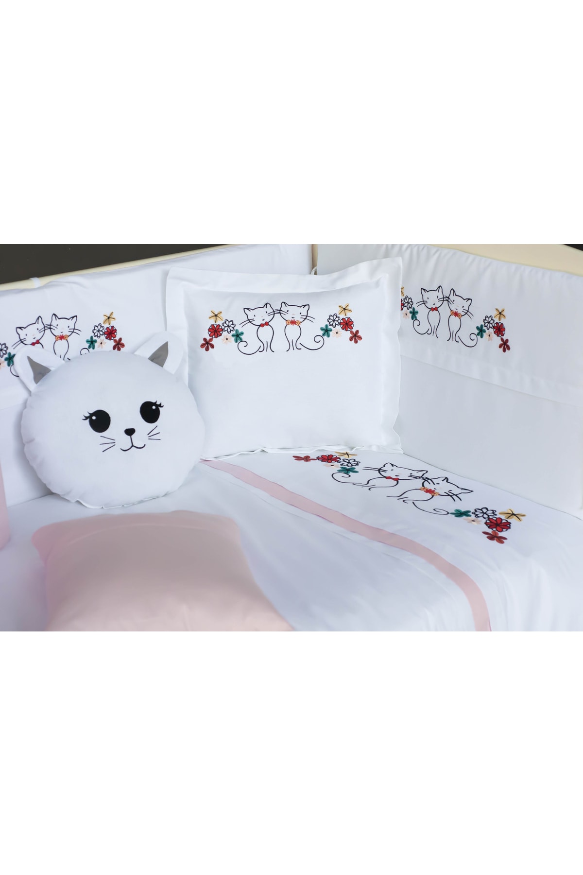 Kista Baby Bebek Uyku Seti Nevresim Takımı 60x120 Kitty Pembe fotoğrafı 5 (önizleme)
