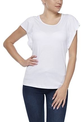 Kadın Pamuklu Modal Yarasa Kollu Yuvarlak Yaka Comfort Fit T-shirt FSM1453-2404-1