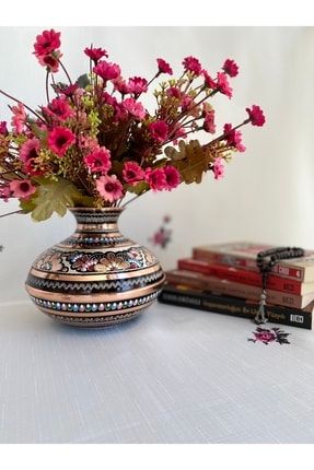 El Yapımı Işlemeli Tasarım Bakır Saray Vazo Hediyelik BKV01