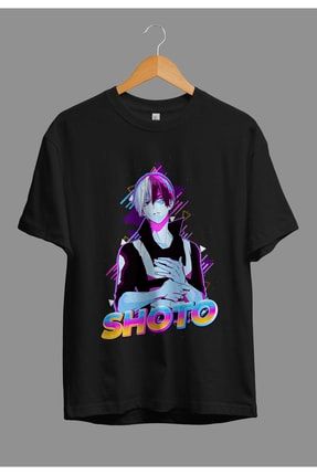 Oversize My Hero Academia Shoto Todoroki (neon) Anime Karakter Baskılı Özel Tasarım Tişört AKRB1143V