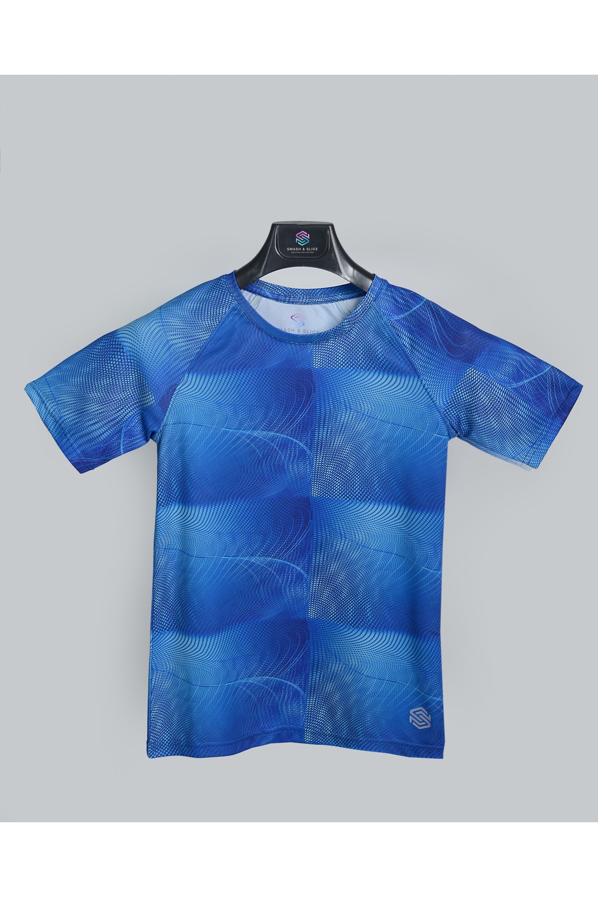 Smash & Slice Erkek Çocuk Antrenman Spor Tshirt Full Desenli Lacivert Geometrik Baskılı