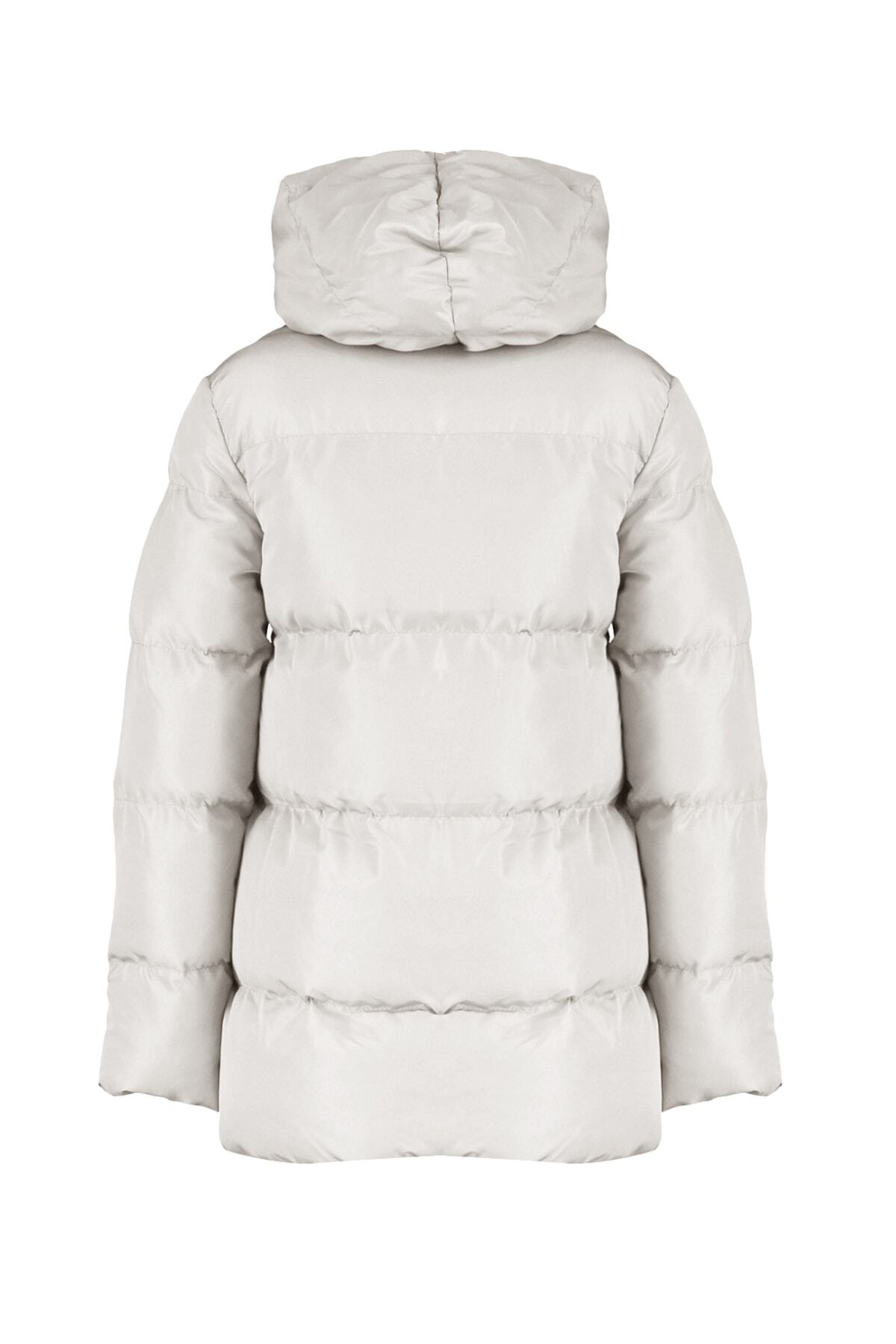 Trendyol Collection-Bézs túlméretes kapucnis kabát TWOAW23MO00250 8