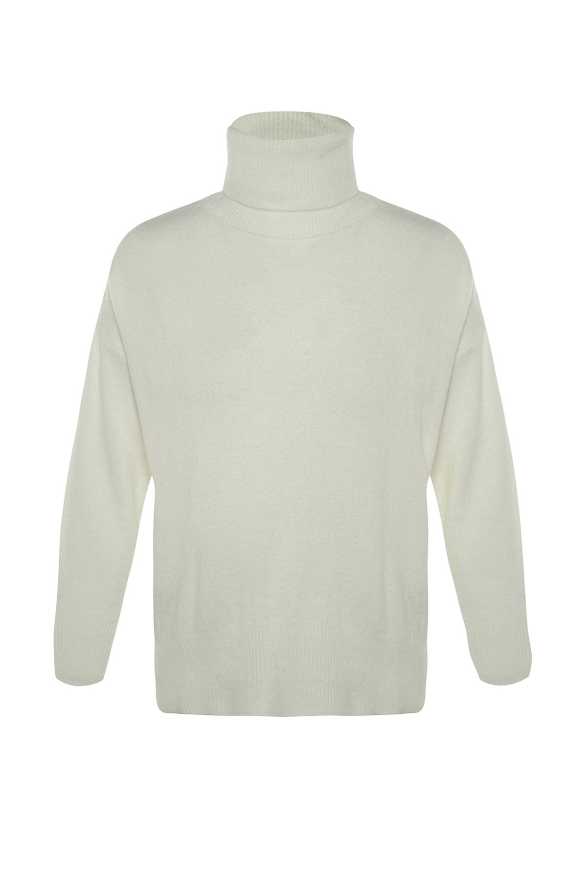 Trendyol Collection-Ecrufarbener Rollkragenpullover mit weicher Struktur TWOAW20XS0026 8