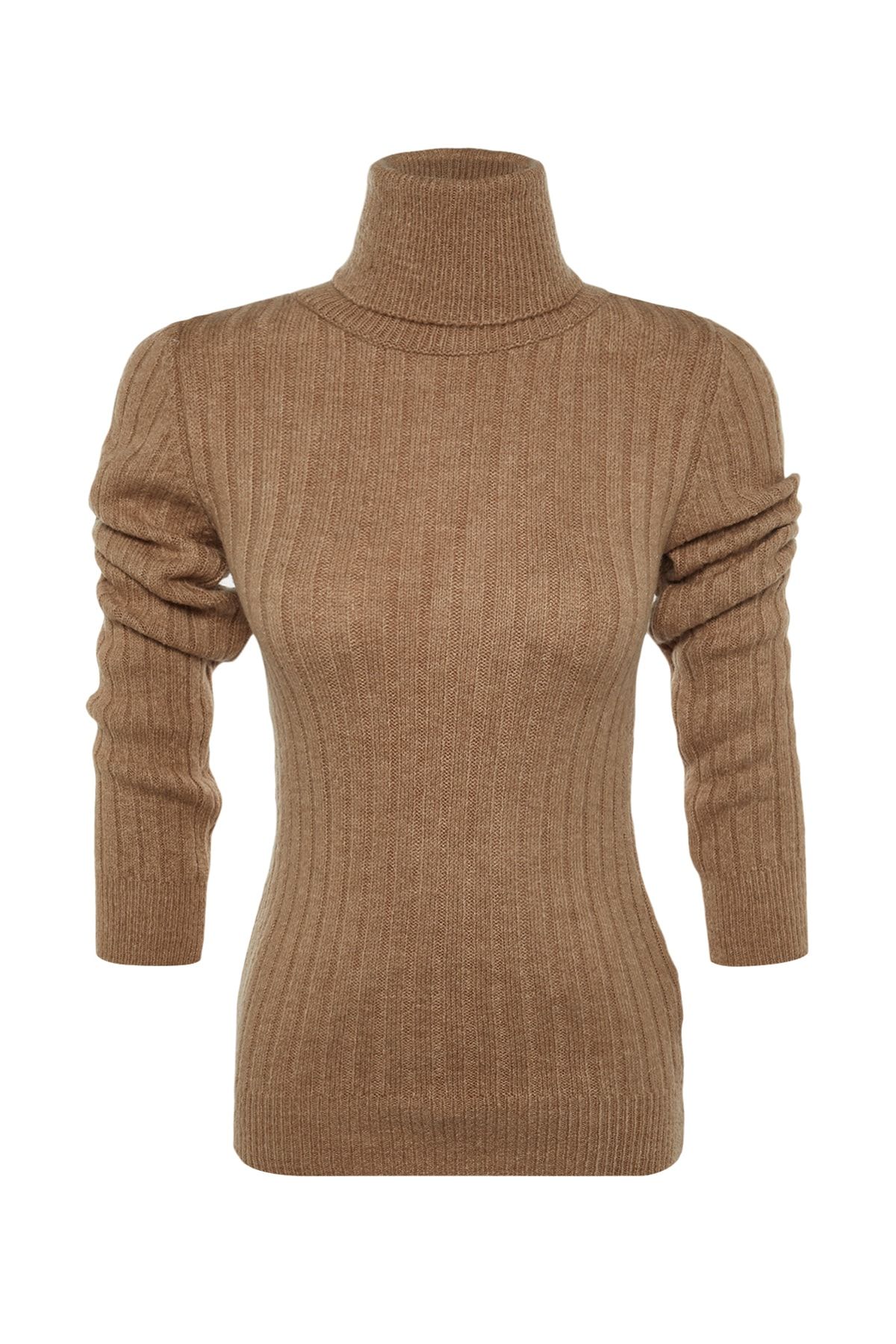 Trendyol Collection-Camel Soft Textured Basic Knitwear Sweater TWOAW20FV0133 8