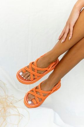 Kadın Orange Halatlı Sandalet 48-33-22