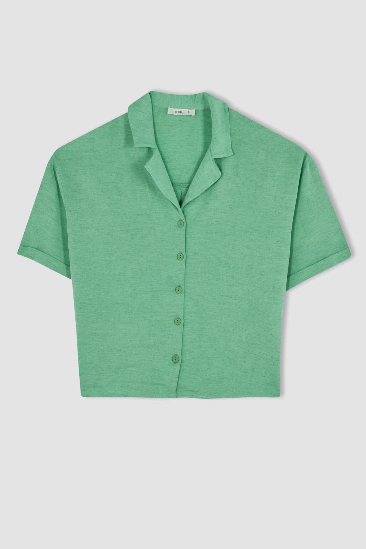 DeFacto Hemd Türkis Relaxed Fit