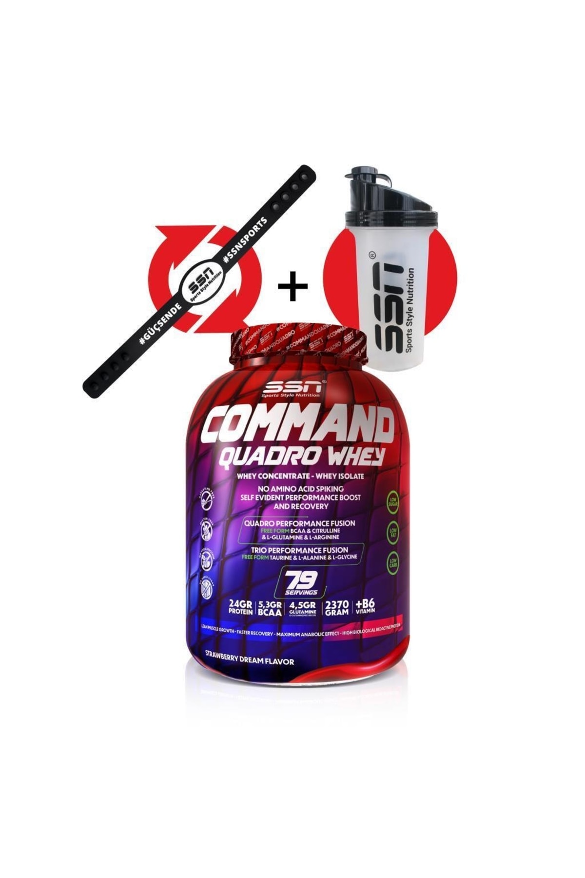 SSN Sports Style Nutrition Ssn Command Quadro Whey Protein Tozu 2370 Gr Çilekli