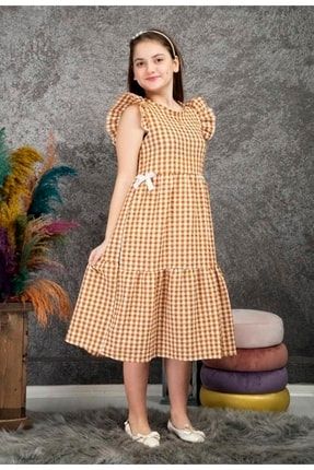 Kız Çocuk Pötikare Kurdele Detay Gipeli Elbise POTKRELBS001
