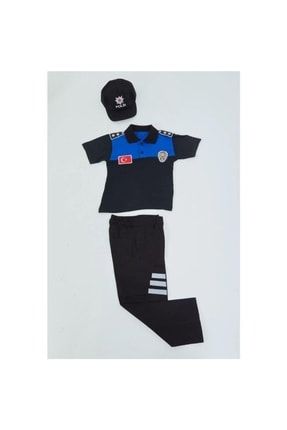 Yunus Polis Kostümü + Şapka + Pantolon Çocuk Polis Üniforması Polis Kıyafeti Polis Kostümü plskst02