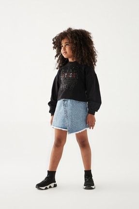Kız Çocuk Siyah Sweatshirt 22pfwtj4411 22PFWTJ4411