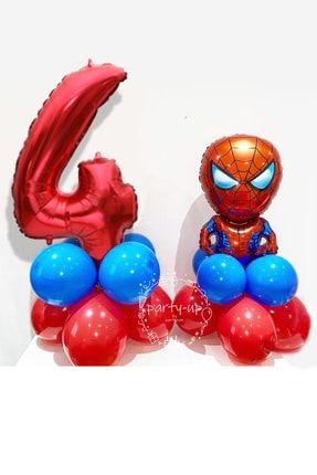 Örümcek Adam Balon Karşılama Seti Rakam Balon Spiderman Balon Spidey1