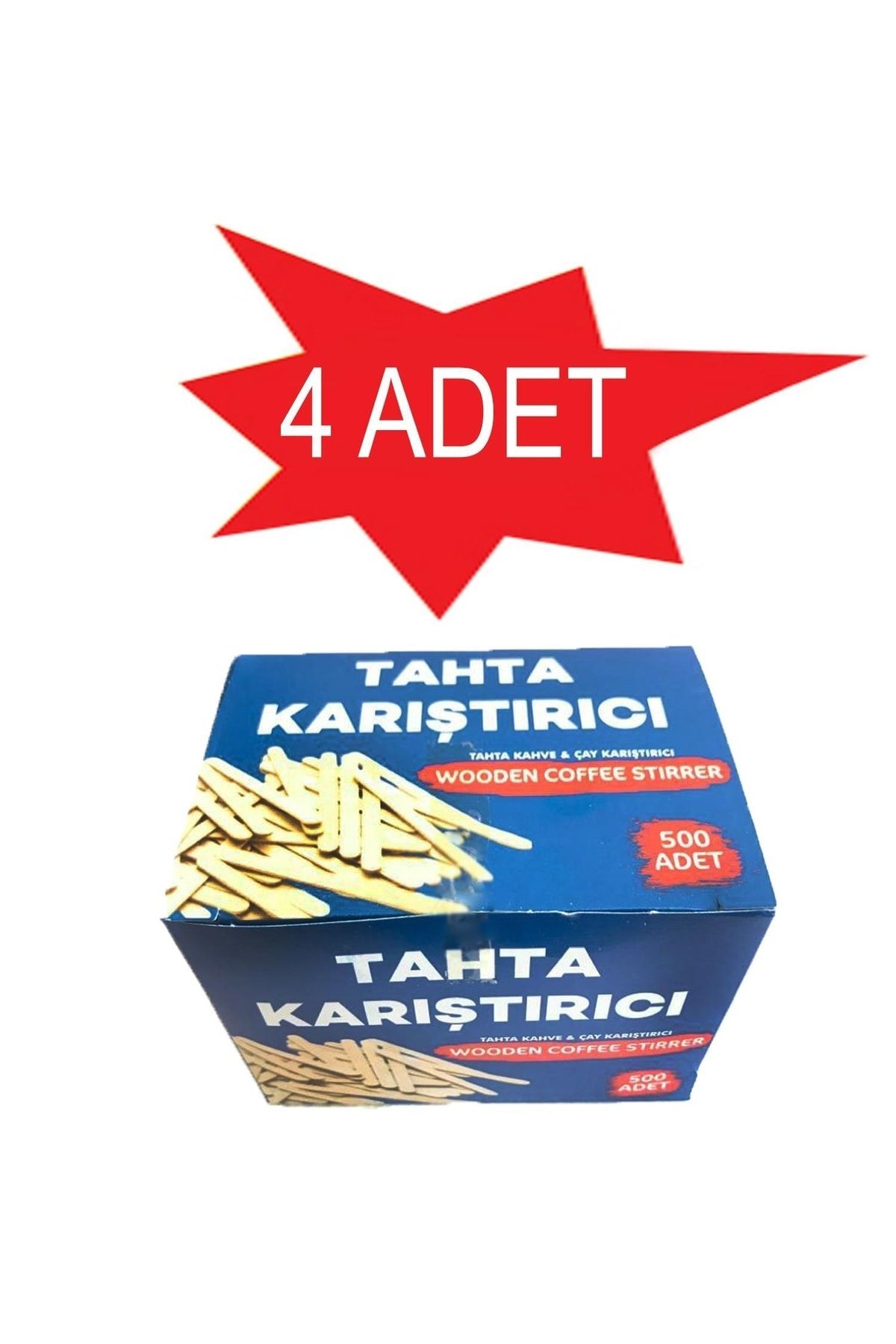 1001 Ambalaj Ahşap Çay Karıştırıcısı 500 Lü 4 Paket