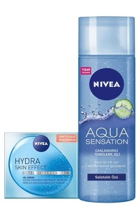 Hydra Skin Effect Nemlendirici Jel Krem 50ml Ve Aqua Sensation Yüz Temizleme Jeli 200ml SETNVE694
