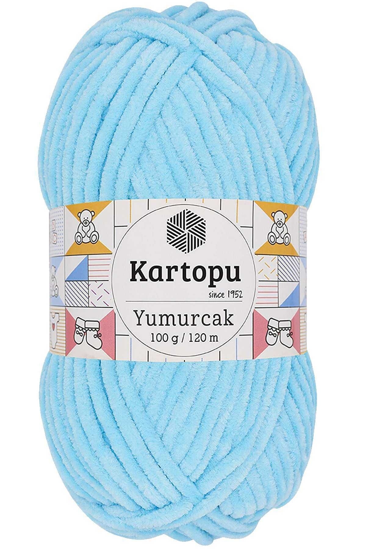 Genel Markalar K.artopu Yumurcak Kadife El Örgü İpi Açık Turkuaz K516