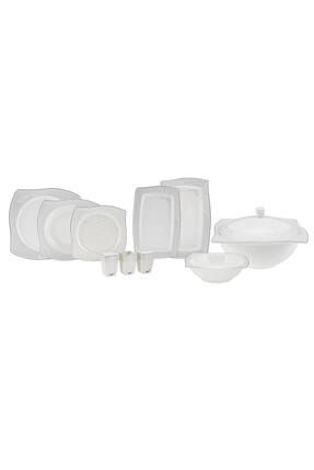 karaca fine bone white platin 60 parca 12 kisilik kare yemek takimi fiyati yorumlari trendyol