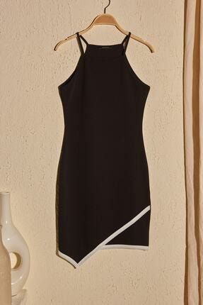 Kadın Siyah Esnek Krep Kumaş Mini Spor Abiye Elbise 4S1B-EMR-005-A