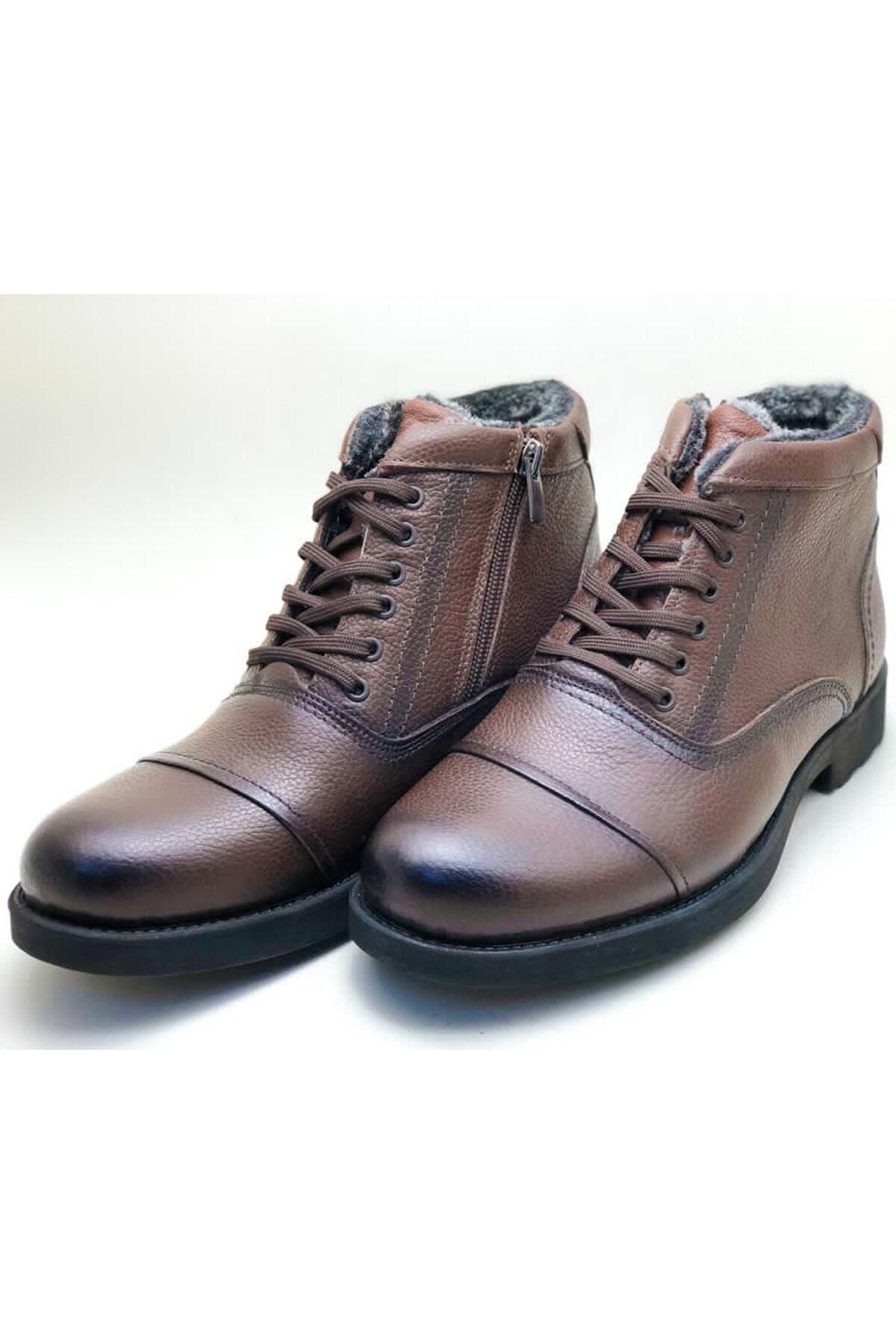 Leather boots clearance with fur inside