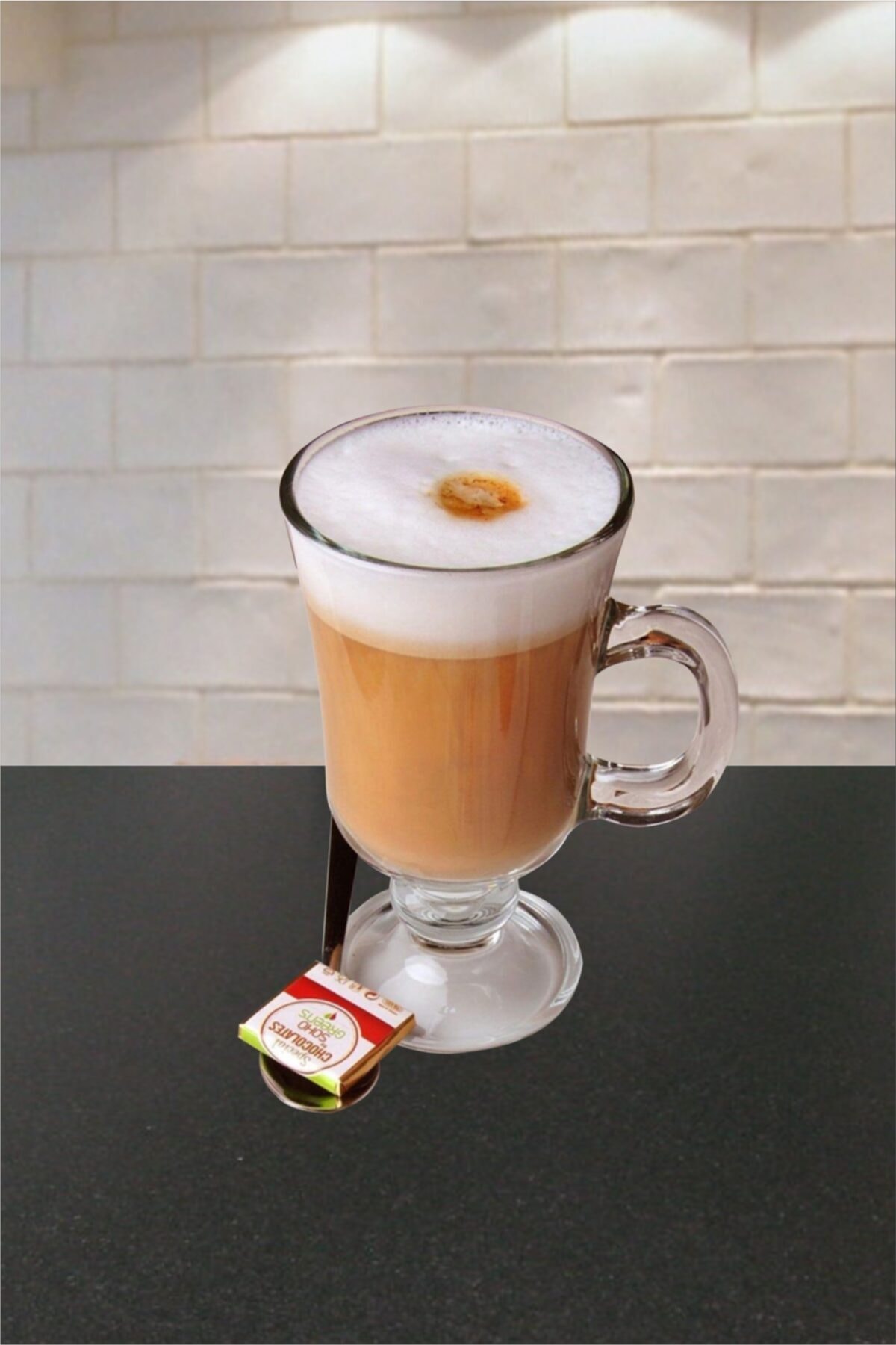 Markao 1 Adet Paşabahçe Ayaklı Kulplu Cam Latte Cappuccino Nescafe Meşrubat Bardağı Coffee Kupası