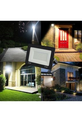 50 Watt Led Projektör 6400k Beyaz Işık Ultra Ince Smd Dış Cephe Bahçe Bina Aydınlatma h-rz50wwq