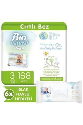 sleepy bio natural bebek bezi 3 numara midi 336 adet fiyati yorumlari trendyol
