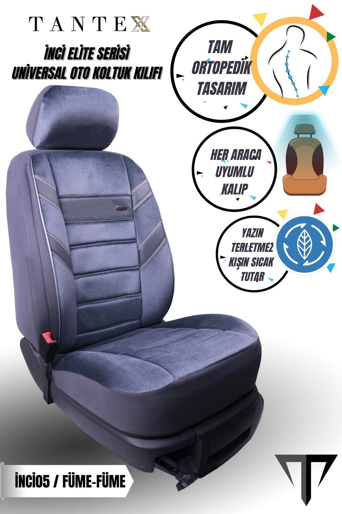 tantex inci elite serisi universal oto koltuk kilifi fume fiyati yorumlari trendyol