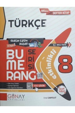 Günay 8.sınıf Lgs Türkçe Bumerang Soru Bankası Etkinlikli - 2021 Lgs Kitapları 12481596