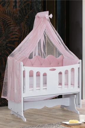 Setay Besik Dogal Ahsap Sallanan Anne Yani Pembe Besik 120x60 Sunger Yatak Cibinlik Trendyol