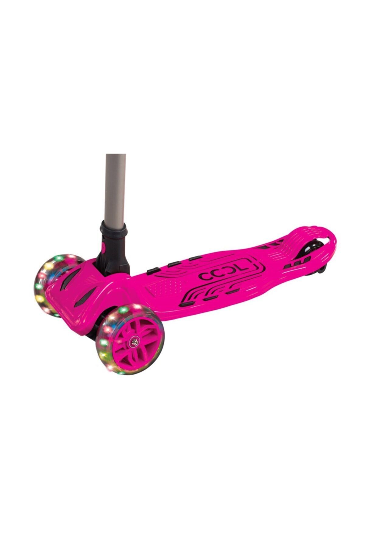 اسکوتر کودکان صورتی مردانه و زنانه چرخ های خنک کننده Maxi Cool LED PINK LIGH 3 ارتفاع دار 50 کیلوگرم Furkan Toys