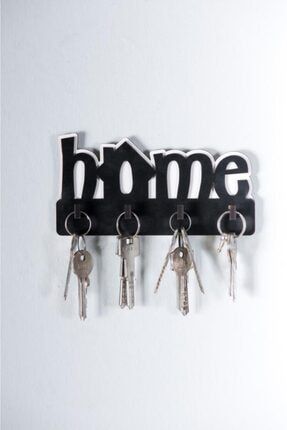 Dekoratif Home Yazılı Ahşap Anahtarlık Hol Anahtar Askı ynmdfkey2