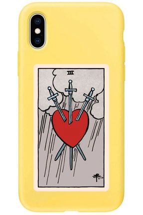 Iphone X Sarı Lasman The Heart Baskılı Telefon Kılıfı IPXLN-137