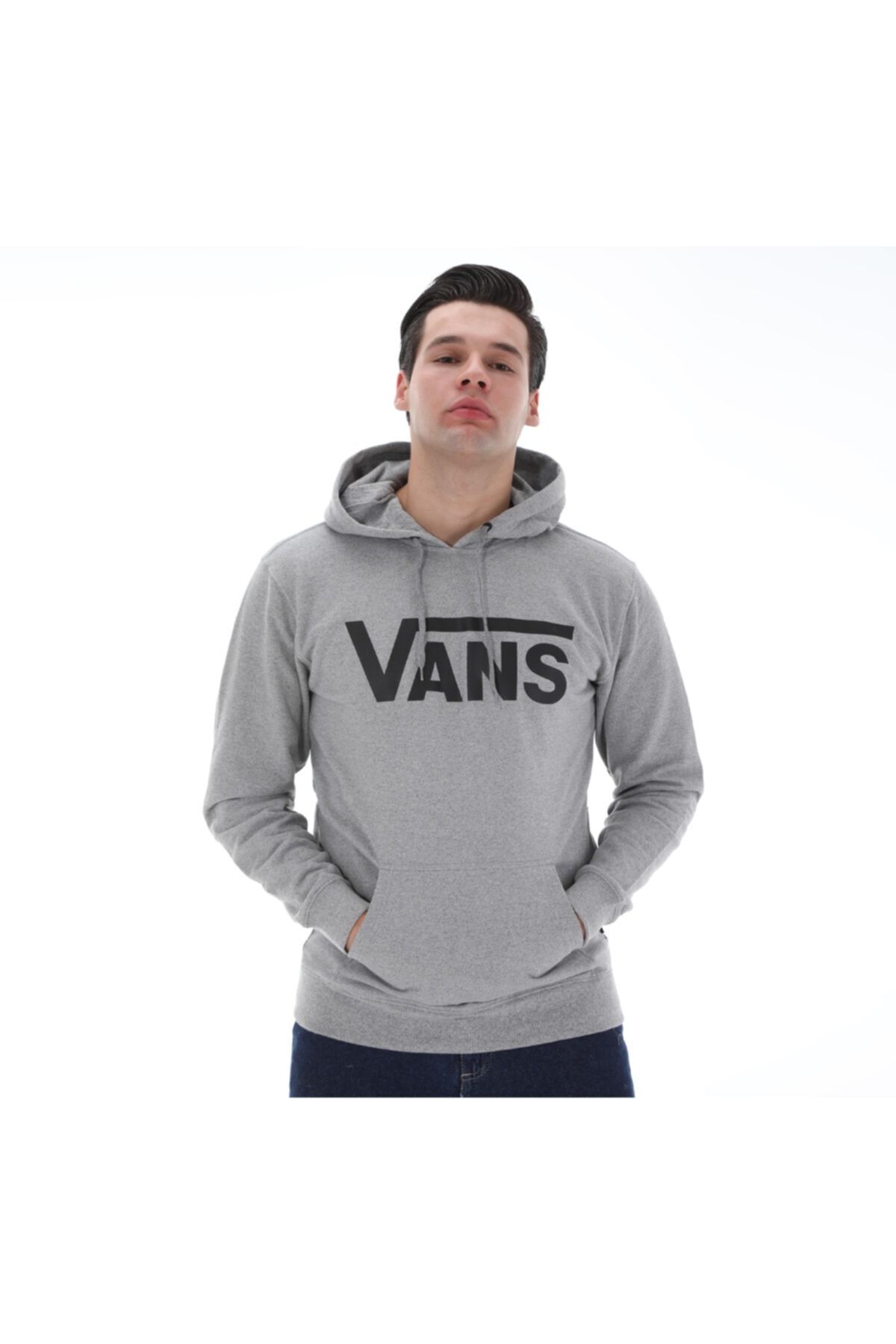 هودی طوسی کلاه دار جیب دار آستین بلند مدل چاپی مردانه ونس Vans (برند آمریکا)