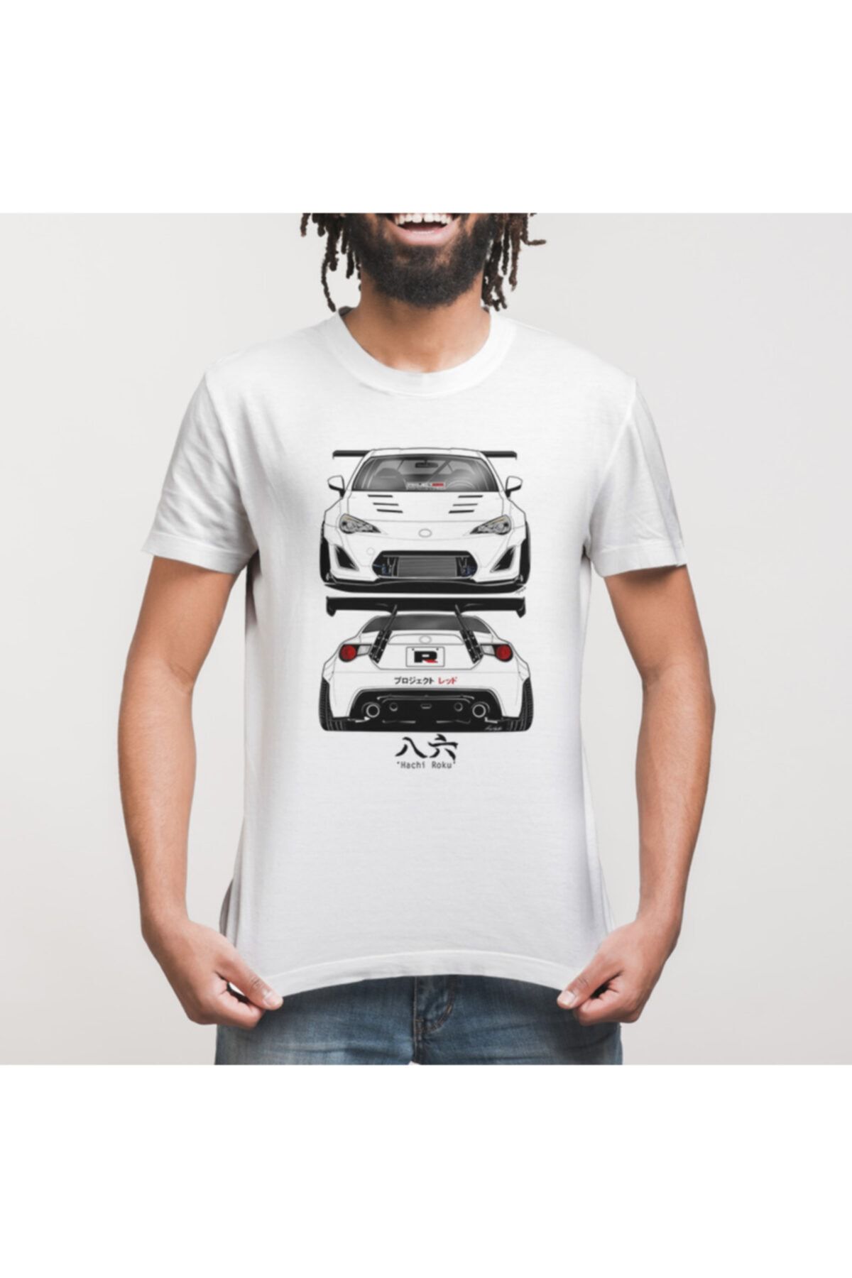 Crazy-Toyota Hachi Roku 86 Men's White T-Shirt 3