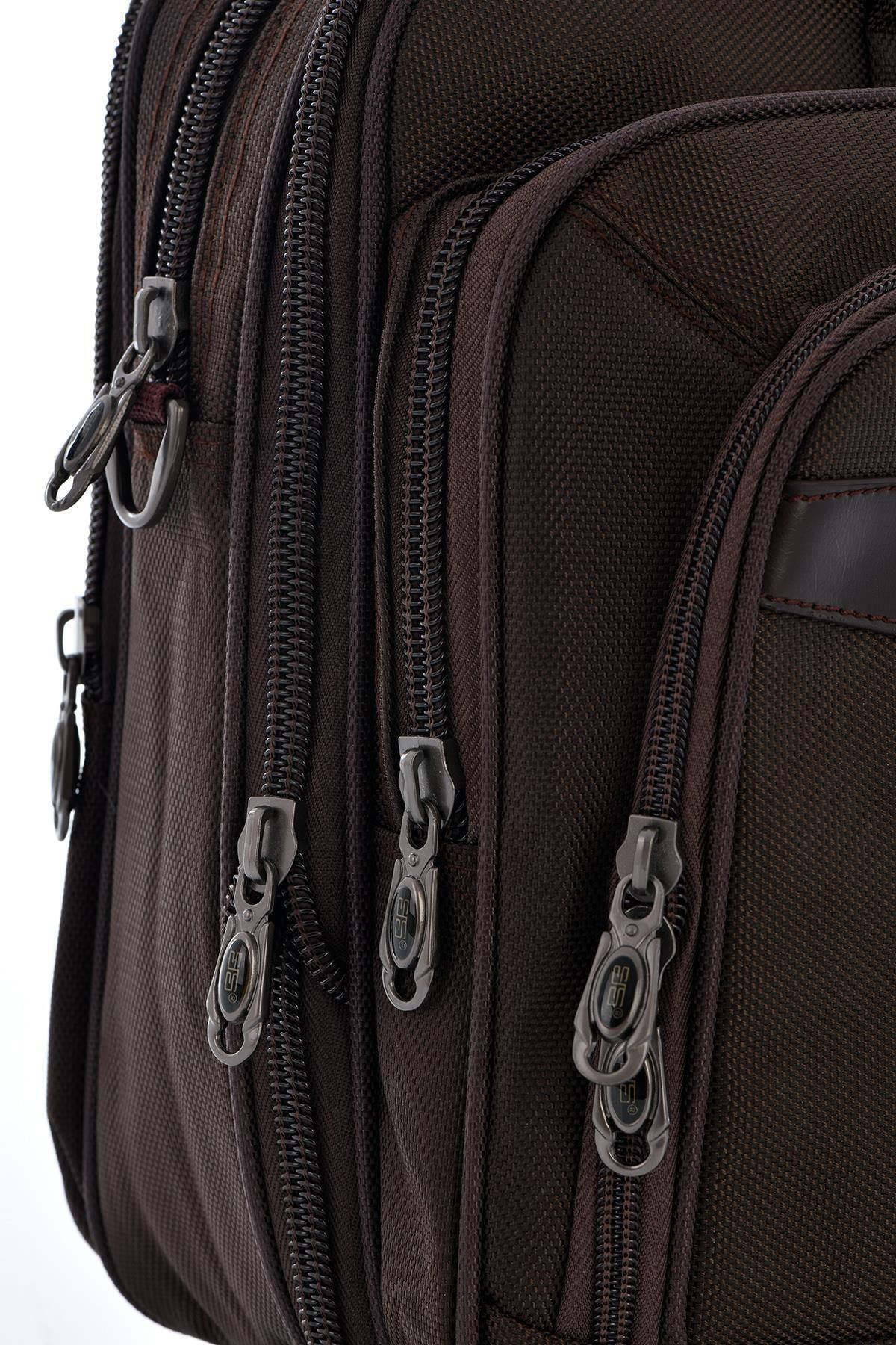 ÇÇS-Brown Section Gusseted Notebook Interior Document Briefcase 6