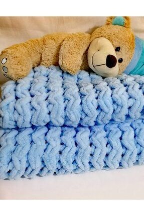 Mavi Bebek Battaniyesi Bebek battaniye el örgüsü