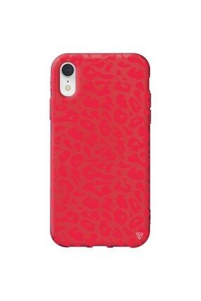 Iphone Xr Kırmızı Renkli Silikon Leopar Rose Telefon Kılıfı 42391