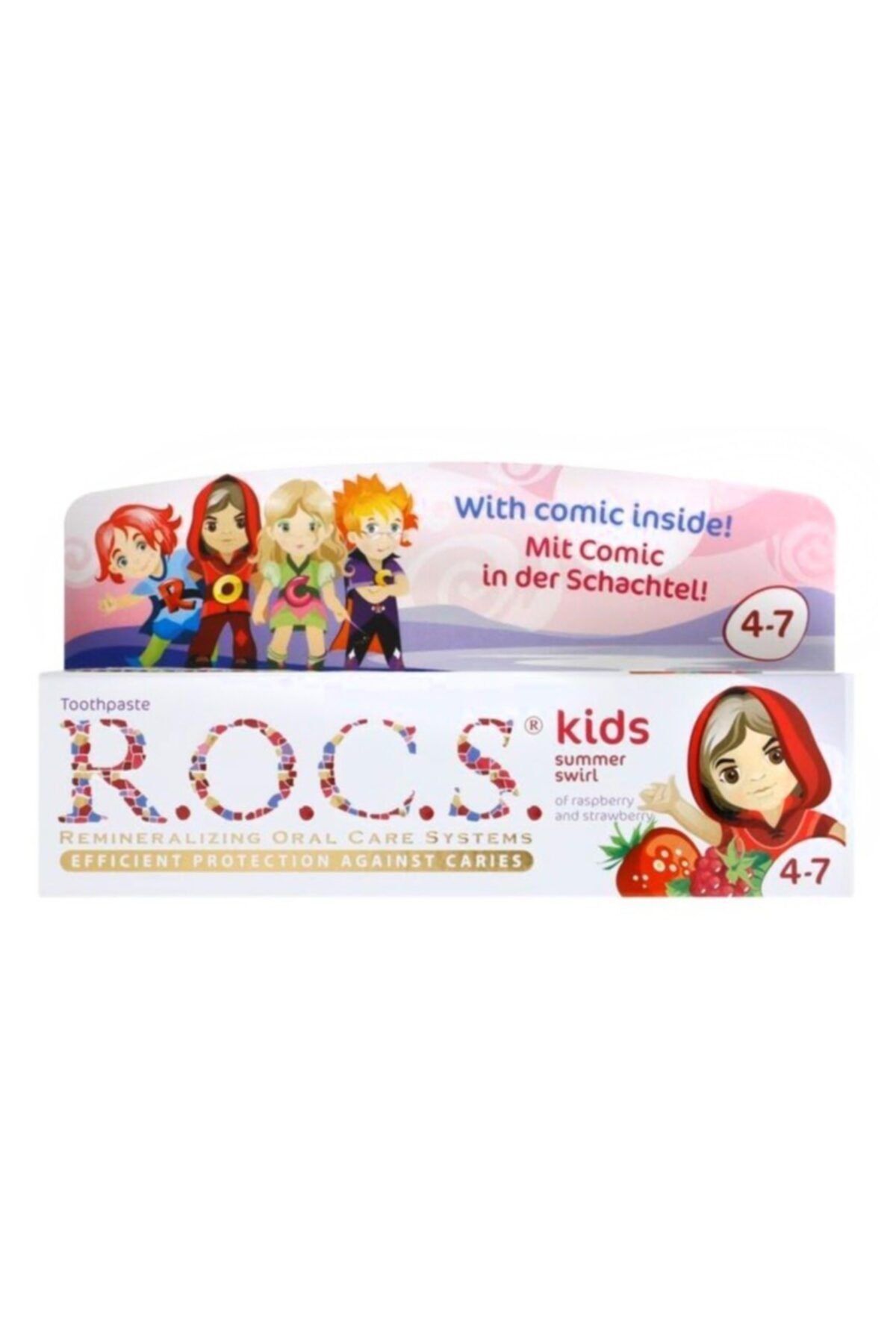 R.O.C.S.-Kids 4-7 Years Old Raspberry Strawberry Flavored Toothpaste 35ml 2