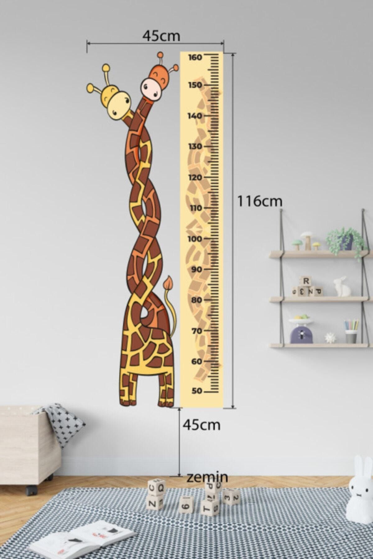 Pandas-Children's Room Giraffe Themed Height Measuring Ruler Wall Sticker 5