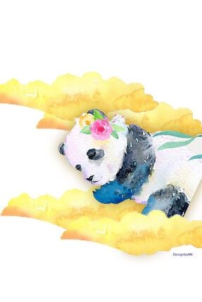 Çiçekli Panda Çocuk Odası Tablo 060216-9000-103